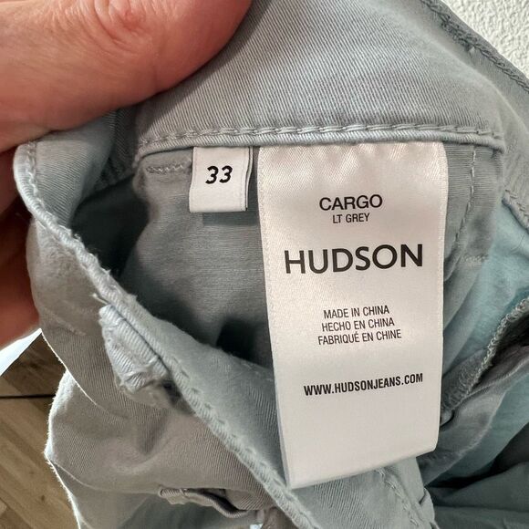 Hudson Women's Cargo Pants Size 33 Light Grey High-Rise Wide-Leg - Picture 7 of 7